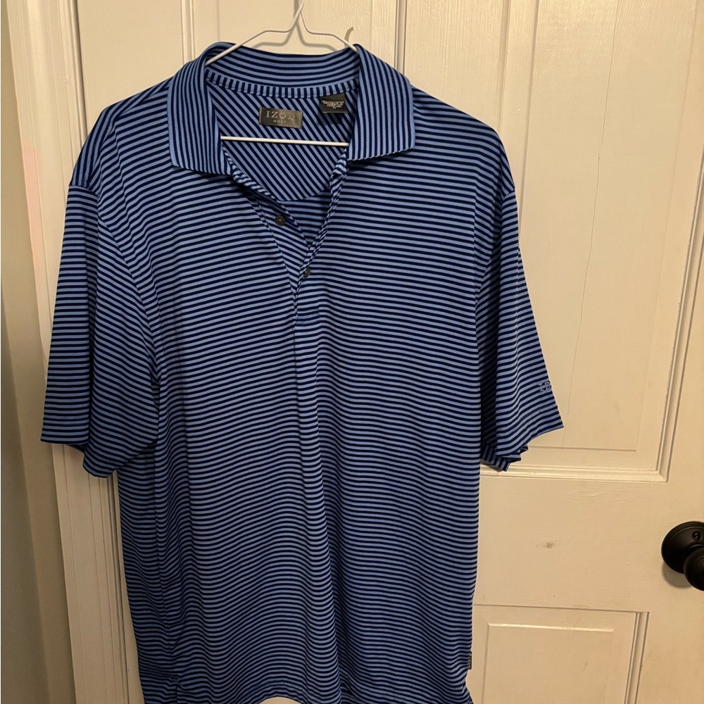 Izod Men's Navy and White Polo Shirt